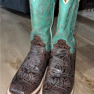 Roper Women's Turquoise and Brown Western Boots
